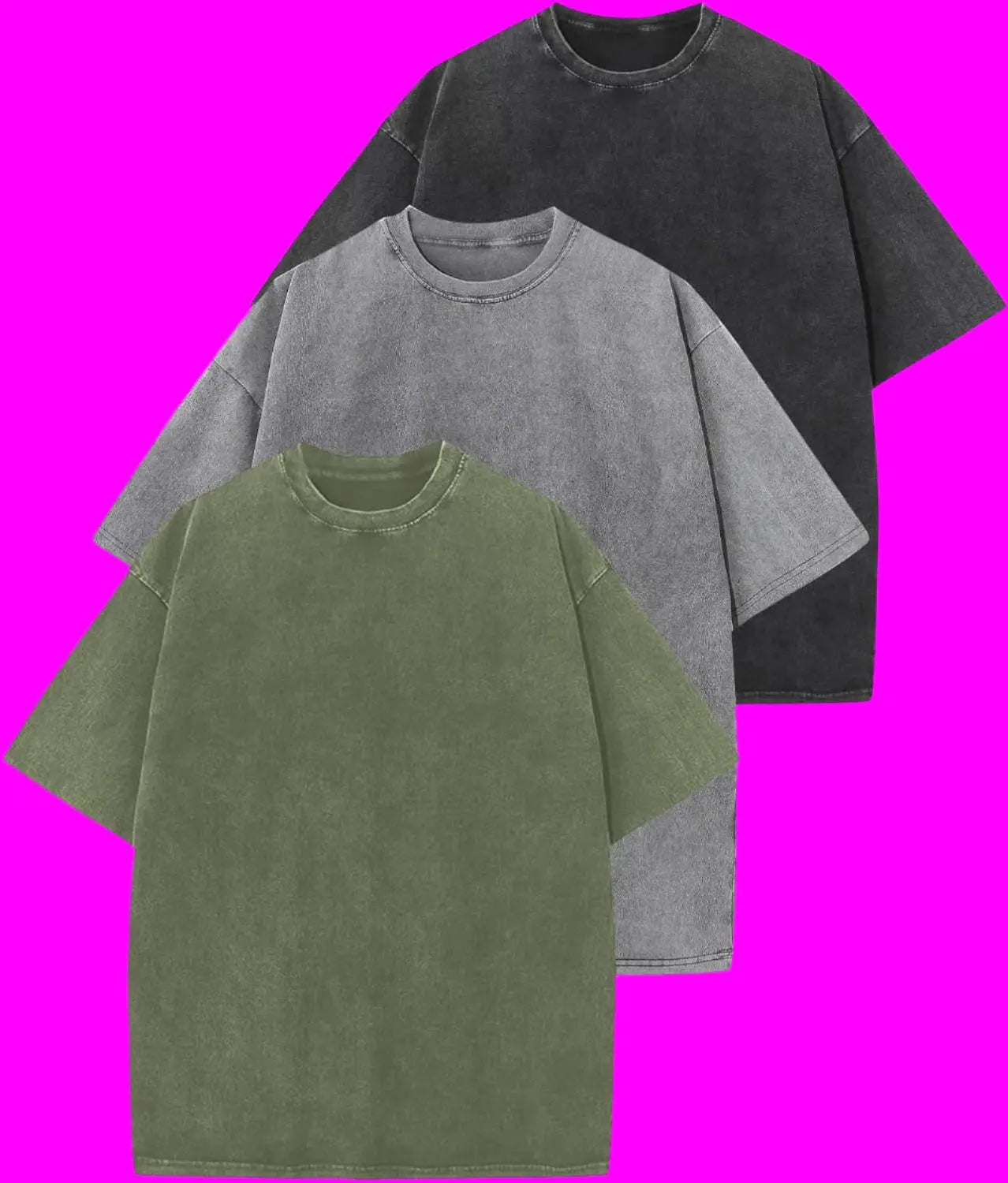 3 - Pack Vintage Oversized Tees – Basili Apparel Co. - Basili Apparel Co.313028554524