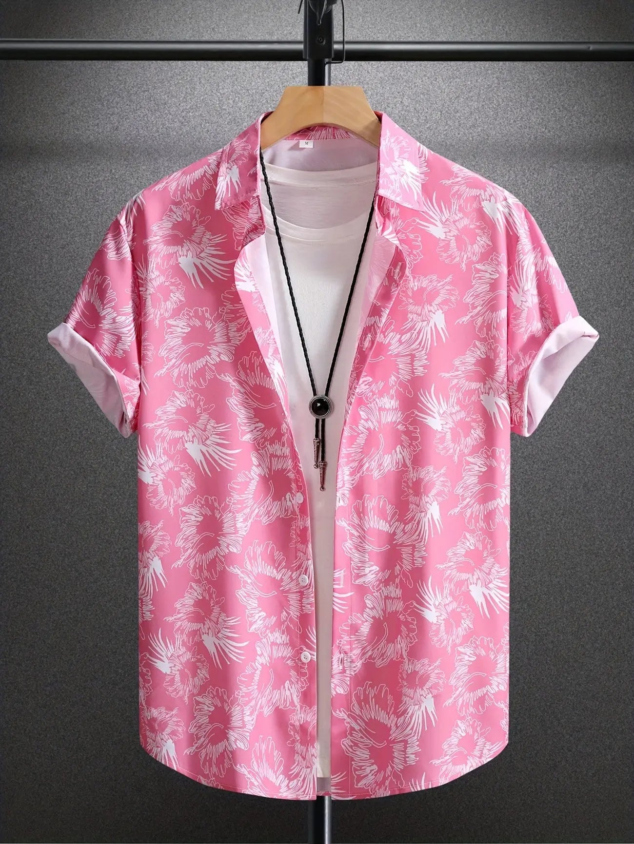 Men's Contrast Color Loose Short - sleeved Shirt Lapel - Basili Apparel Co.
