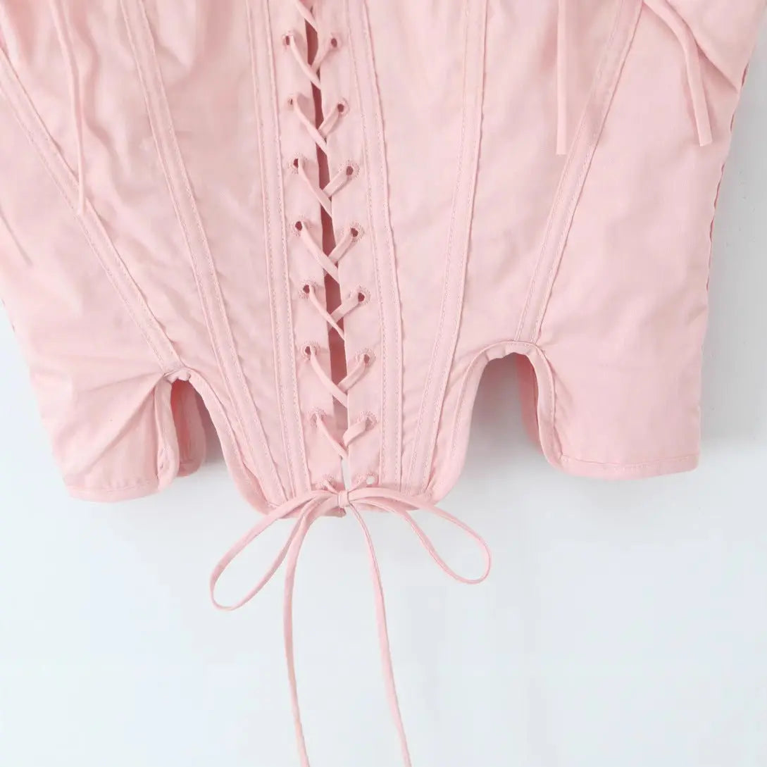 Snatched & Stylish – Slim Fit Corset Tie Top for Women - Basili cart