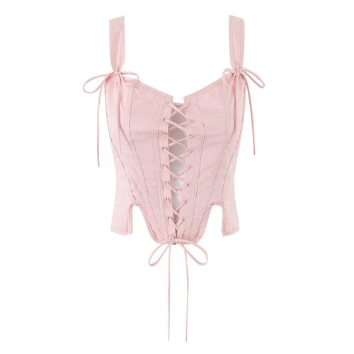 Snatched & Stylish – Slim Fit Corset Tie Top for Women - Basili cart