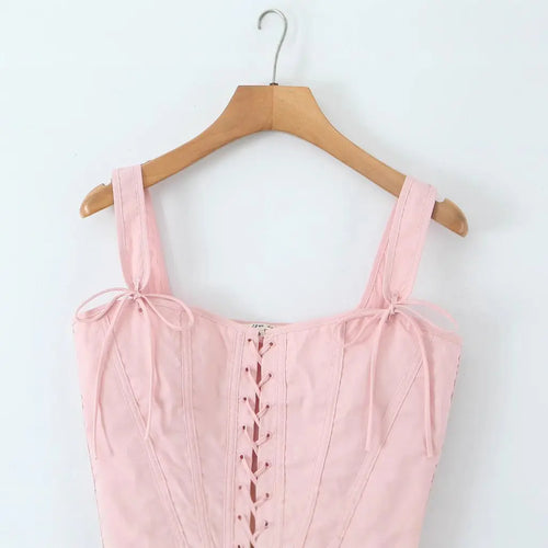 Snatched & Stylish – Slim Fit Corset Tie Top for Women - Basili cart
